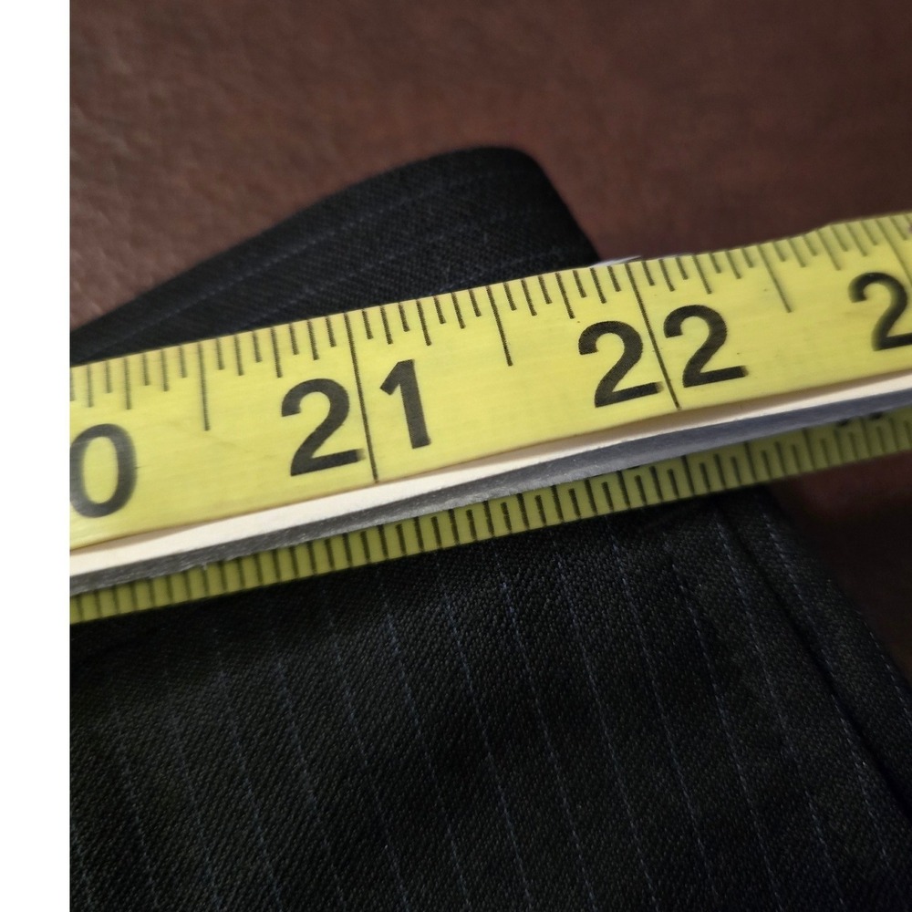 Concepts by Claiborne Mens 50R Wool Pinstripe Suit Black Blue Two Piece 50 R - Picture 7 of 12